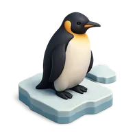 Isometric 3D icon of a emperor penguin