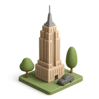 Isometric 3D icon of a empire state building
