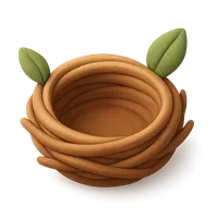 Isometric 3D icon of a empty nest