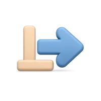End Arrow front-facing 3D UI icon for navigation, playback controls, and interface actions