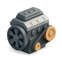 Isometric 3D icon of a engine