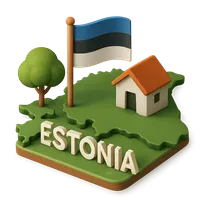 Isometric 3D icon of a estonia
