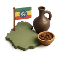 Isometric 3D icon of a ethiopia