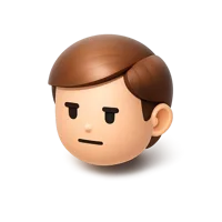 Expressionless face isometric 3D icon for emoji sets, chat apps, and neutral mood indicators