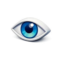 Eye isometric 3D icon for vision, anatomy, healthcare, and visibility themed designs