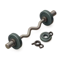 Isometric 3D icon of a ez barbell