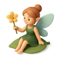Isometric 3D icon of a fairy