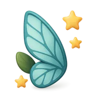 Isometric 3D icon of a fairy wing, stylized vector illustration for digital icon sets
