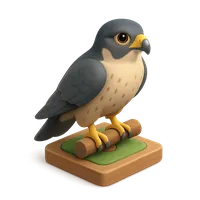 Isometric 3D icon of a falcon, stylized vector illustration for digital icon sets