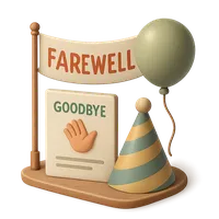 Isometric 3D icon of a farewell party, stylized vector illustration for digital icon sets