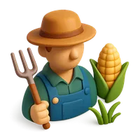 Isometric 3D icon of a farmer, stylized vector illustration for digital icon sets