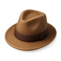 Isometric 3D icon of a fedora hat, stylized vector illustration for digital icon sets