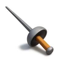 Isometric 3D icon of a fencing sword, stylized vector illustration for digital icon sets