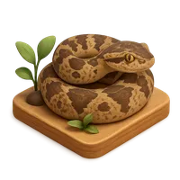 Isometric 3D icon of a fer-de-lance, stylized vector illustration for digital icon sets