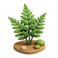 Isometric 3D icon of a fern, stylized vector illustration for digital icon sets