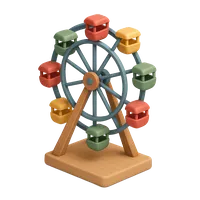 Isometric 3D icon of a ferris wheel, stylized vector illustration for digital icon sets
