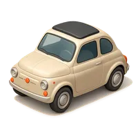 Isometric 3D icon of a fiat 500, stylized vector illustration for digital icon sets