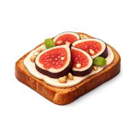 Fig Toast isometric 3D icon for breakfast menus, recipe apps, and food website designs