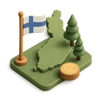 Isometric 3D icon of a finland, stylized vector illustration for digital icon sets