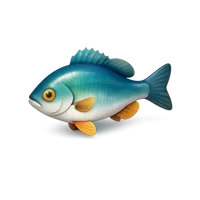 Fish isometric 3D icon for marine life, aquarium, seafood, and ocean themed designs