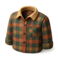 Isometric 3D icon of a flannel shirt, stylized vector illustration for digital icon sets