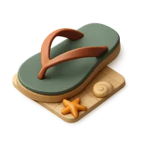 Isometric 3D icon of a flip-flop, stylized vector illustration for digital icon sets