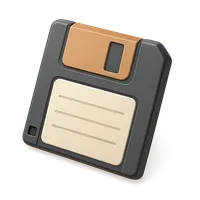 Isometric 3D icon of a floppy disk, stylized vector illustration for digital icon sets