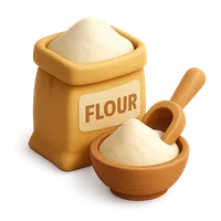 Isometric 3D icon of a flour, stylized vector illustration for digital icon sets