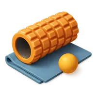 Isometric 3D icon of a foam roller, stylized vector illustration for digital icon sets