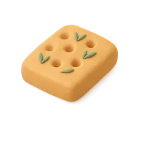 Isometric 3D icon of a focaccia, stylized vector illustration for digital icon sets