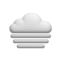 Front-facing fog 3D icon in a premium non-isometric style for weather and forecast UI design