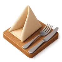 Isometric 3D icon of a folded napkin, stylized vector illustration for digital icon sets