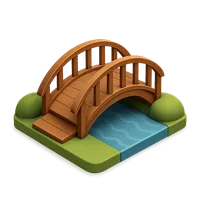 Wooden footbridge over water