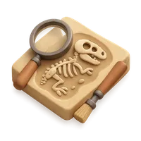 Children fossil hunting with tools