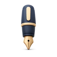 Front-facing fountain pen 3D icon for writing, stationery, and education UI design
