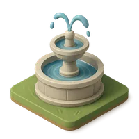 Fountain with flowing water