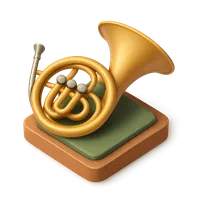 Brass French horn instrument