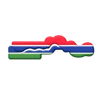 Front-facing Gambia 3D icon for travel, geography, and country selection UI design