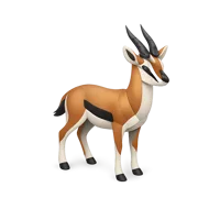 Isometric 3D gazelle icon, free wildlife animal illustration for safari, zoo, and nature-themed designs