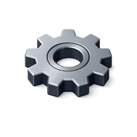 Gear isometric 3D icon for settings, engineering, machinery, and automation design