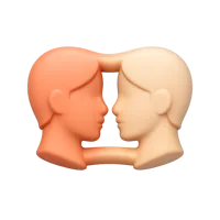 Gemini front-facing 3D icon for astrology, horoscope, and zodiac UI design