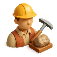 Geologist studying rock sample