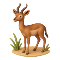 Gerenuk standing in savanna