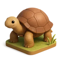 Giant tortoise walking slowly
