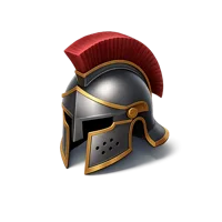 Isometric 3D gladiator helmet icon inspired by ancient Roman warrior armor, free to download