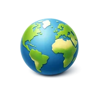 Isometric 3D globe icon representing Earth, world geography, and global concepts, free to download.