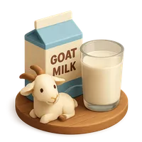 Glass of fresh goat milk