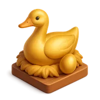 Golden goose laying egg