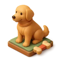Golden Retriever dog playing