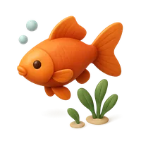 Colorful goldfish in bowl